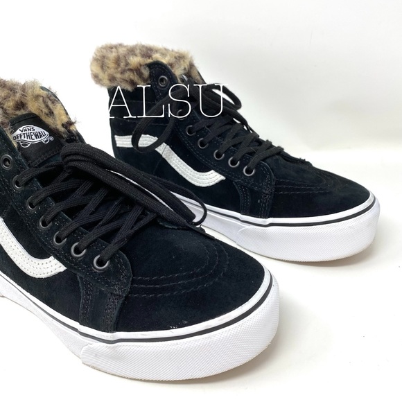 VANS SK8-HI Platform MTE Leopard Suede Black Women - Picture 4 of 13